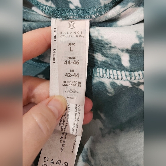 Balance Collection Womens Leggings Size L Green Tie-Dye Activewear Athleisure - Picture 9 of 9